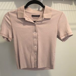 Light pink Abercrombie and Fitch top waist length